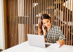 woman making phone call